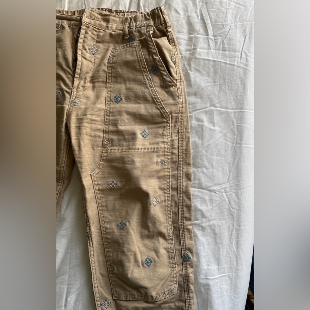 PILCRO (ANTHROPOLOGIE) Embroidered Carpenter Pants